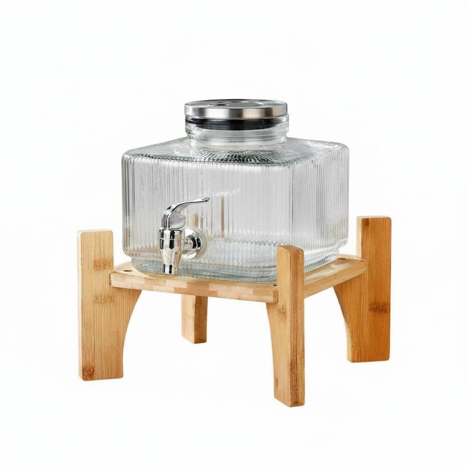 Cold Drink Dispenser - Glass Juice Dispenser with Leak Resistant