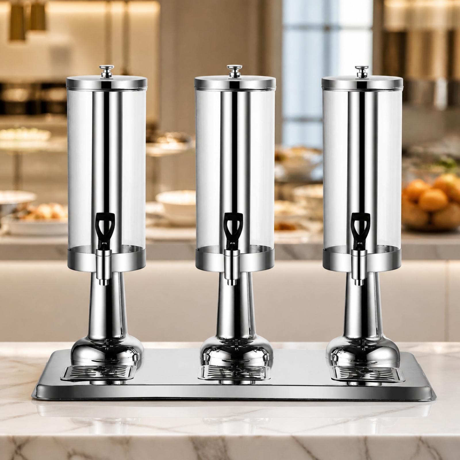 Cold Drink Dispenser - Triple Tap Beverage Dispenser 9L Stainless