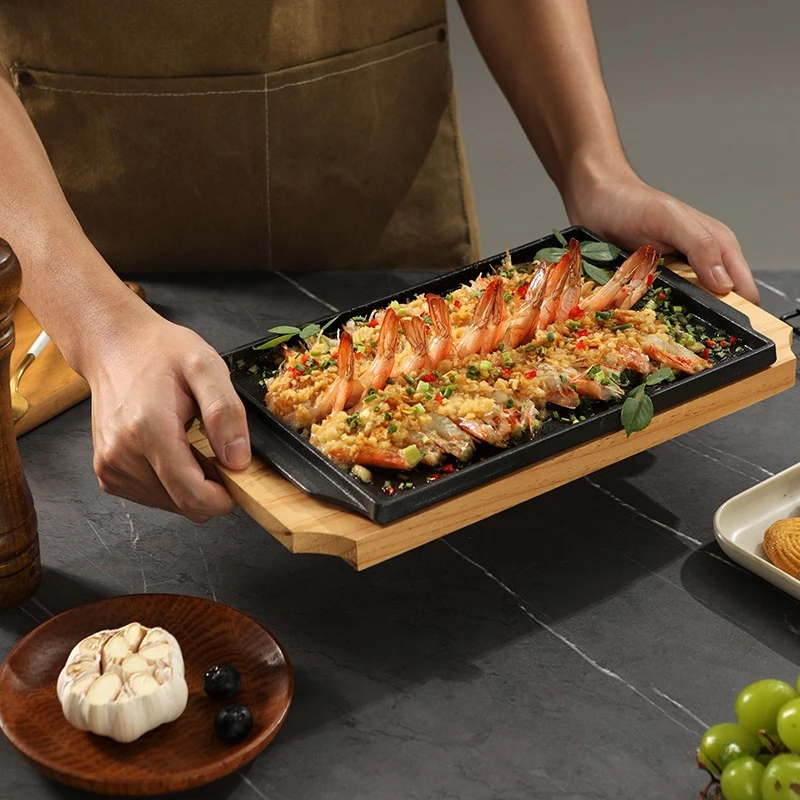 Teppanyaki Grill Table - Cast Iron Rectangle Shape Restaurant Barbecue