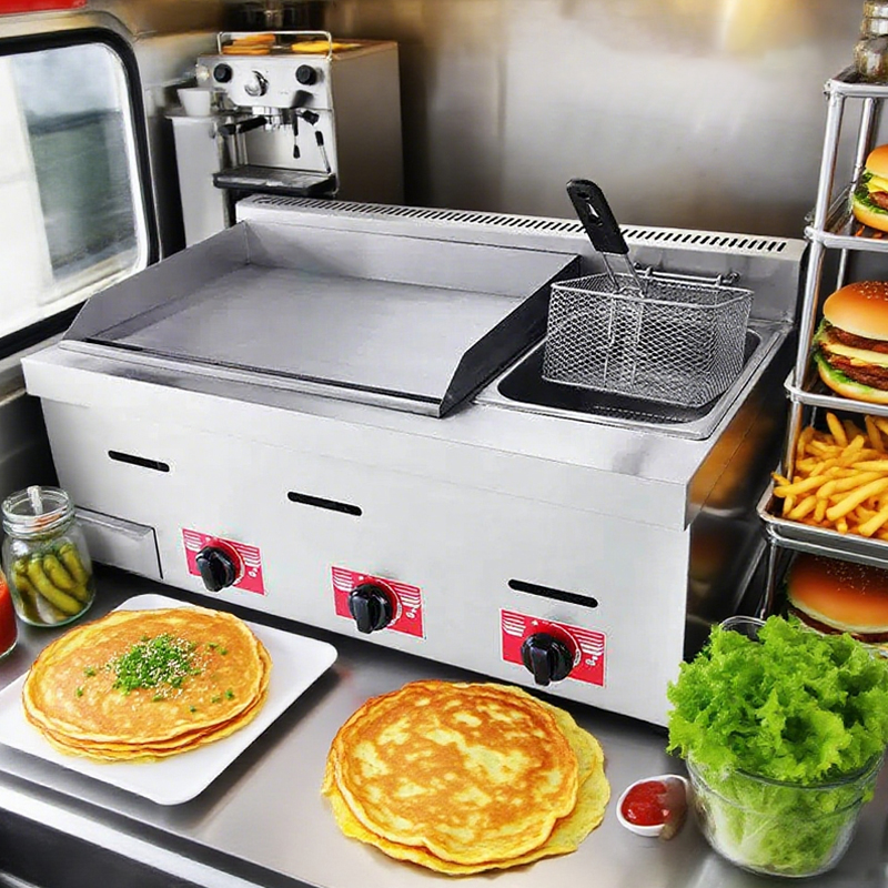 Teppanyaki Grill Table - Commercial Table‑Top Gas Flat Griddle, Teppanyaki