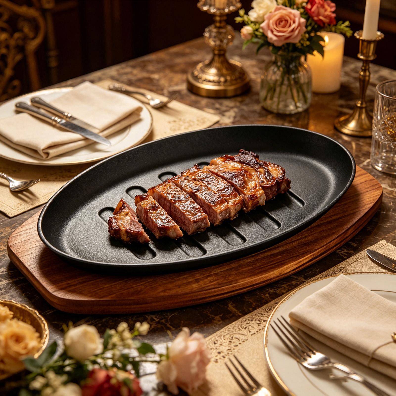 Cast Iron Oval  Shape Restaura - Teppanyaki Grill Table recension och pris