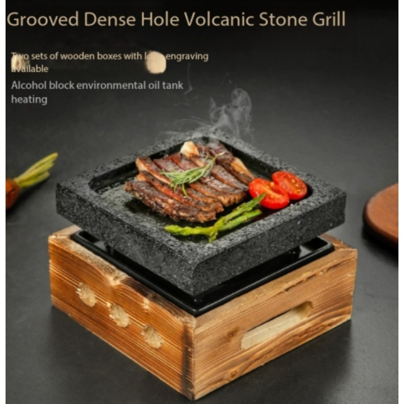 Grooved Dense Hole Volcanic Ro - Teppanyaki Grill Table recension och pris