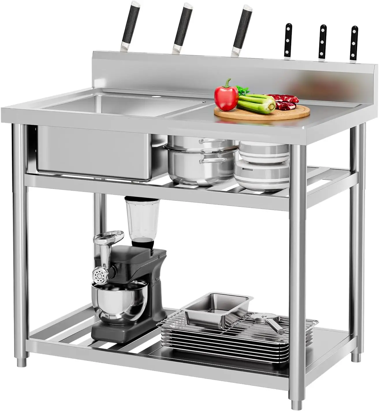 Stainless Steel Utility Sink,  - Commercial Kitchen Double Sink recension och pris