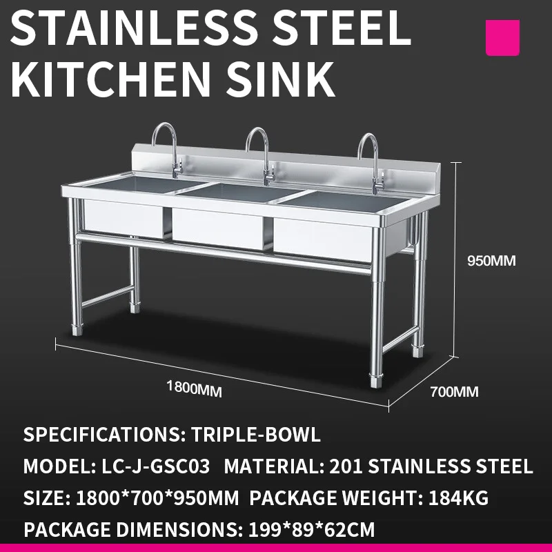 Kitchen Sink—Commercial Cafete - Commercial Kitchen Double Sink recension och pris